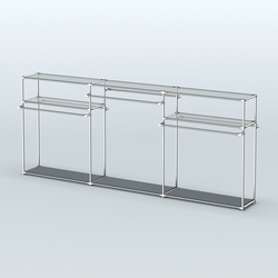 Островная торговая система ХРОМ 3600 мм с поручнями №6, Темно-Серый