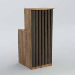 Ресепшен узкий серии ПРИЛИВ №2, Дуб Канзас Коричнерый + черный