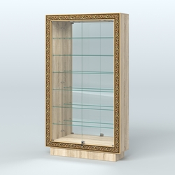 Низкая витрина с декором и узкими полками НБА-11, Дуб сонома