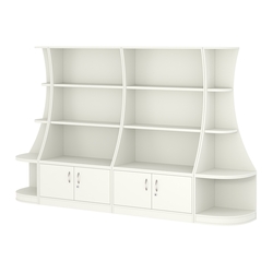 Пристенный низкий стеллаж ГАРАНТ №2, Белый