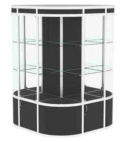 Витрина из профиля островная закругленная с секторами №1, Черный