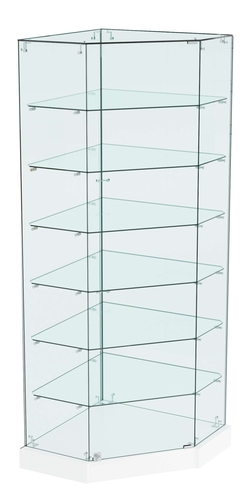 Витрина Хит продаж угловая №309 (закрытая, задние стенки - стекло), Белый