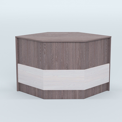 Стол-ресепшен серии ПРАЙМ №3Б угловой, Ясень Анкор темный + Ясень Анкор светлый