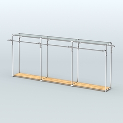 Островная торговая система ХРОМ 3600 мм с поручнями №2, Дуб Золотистый