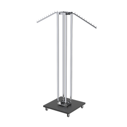 Торговое вешало для одежды с наклонными кронштейнами СТРЕЛА №3-5Ц-ТНХ, Черный