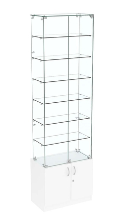Узкая витрина с прозрачными стенками ИСТРА №33-600, Белый