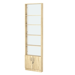 Стеллаж из ДСП с 4-мя полками 100x600 мм серии LEVEL-4 №1-1 (З/C - СТЕКЛО), Дуб Сонома