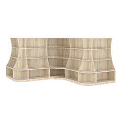 Угловой низкий стеллаж ГАРАНТ №4-О с ограничителями, Дуб Сонома