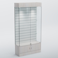 Витрина СЕТЬ №3 с экономпанелью, Ясень Анкор светлый