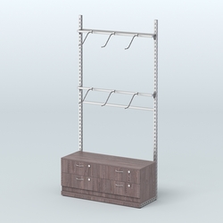Система ЭЛЕГАНТ №3 без ДСП с тумбой T14 (1200 мм), Ясень Анкор темный