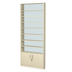 Стеллаж из ДСП с 7-ю полками 100x900 мм серии LEVEL-7 №8-2 (З/C - ЗЕРКАЛО), Крем Вайс