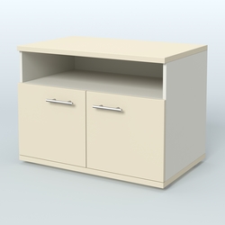 Тумба под оргтехнику, цвет дуб шамони темный, Белый + Крем Вайс