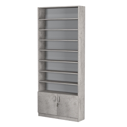 Стеллаж из ДСП с 7-ю полками 250x900 мм серии LEVEL-7 №11 (З/C - ДВП), Бетон Чикаго светло-серый F186 ST9