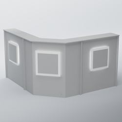 Ресепшен Г-образный КВАДРАТ №3, Серый