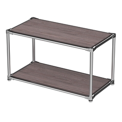 Хромированный стеллаж СТИЛЬ №4а-3 малый с полками ДСП, Ясень Анкор темный - U31105