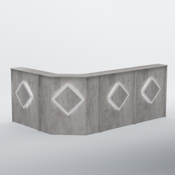 Ресепшен угловой большой РОМБ №4, Бетон Чикаго светло-серый F186 ST9