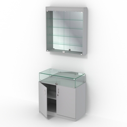 Комбинированный прилавок-витрина с верхней подсветкой КПВ-14-04, Серый