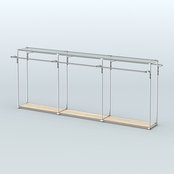 Островная торговая система ХРОМ 3600 мм с поручнями №2, Дуб Сонома