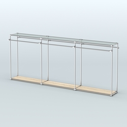 Островная торговая система ХРОМ 3600 мм с поручнями №1, Дуб Сонома