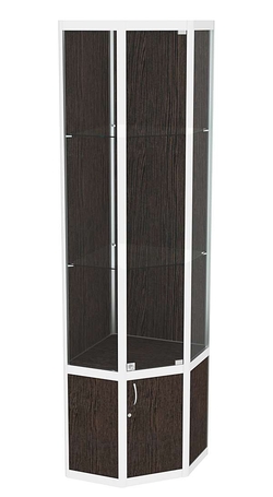 Витрина из профиля пятигранная угловая №2, Дуб Венге