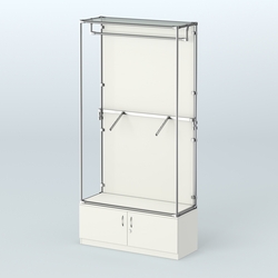 Торговая система ХРОМ (задняя стенка - ДСП) 1200 мм №2-4 с тумбой Т-21 и поручнями, Белый