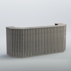 Ресепшен со скошенными углами серии ПРИЛИВ №6, Бетон Чикаго светло-серый F186 ST9