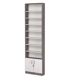 Стеллаж из ДСП с 7-ю полками 150x600 мм серии LEVEL-7 №2 (З/C - ДВП), Ясень Анкор темный + Ясень Анкор светлый