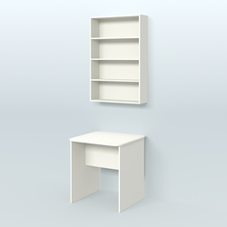 Распаковочный квадратный стол с антресолью для аптеки Р-01, Белый