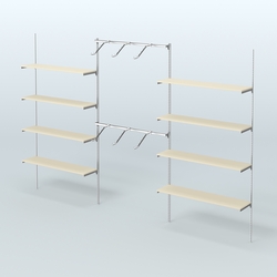 Neo Fix №11 с полками из ДСП и хромированными поручнями (3600 мм), Крем Вайс