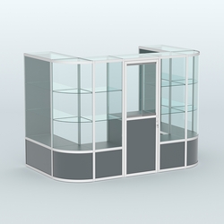 Павильон из профиля пристенный №4б (4,05 кв. м), Темно-Серый