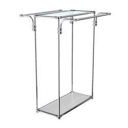 Хромированный стенд-вешало TD-11 №1-1 с полкой стекло 6мм, Ясень Анкор светлый - U31104