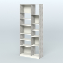 Стеллаж из ДСП серии ЛОФТ №9-2 с полками ДСП, Метрополитан Грей + Белый