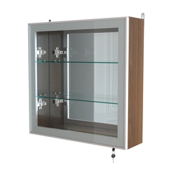 Витрина настенная №1-2А с зеркалом серии Collecto, Орех