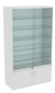 Витрина СЭСП-Z №1-1-500 (З/C - ДВП) со стеклянными полками и шторками Серый