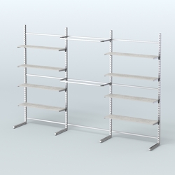 Системы ЭЛЕГАНТ пристенные с полками ДСП и стяжками №5 (3600мм), Метрополитан Грей