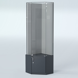 Угловая витрина для медалей ИС-333-А (задняя стенка бархат), Антрацит