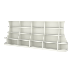 Пристенный низкий стеллаж ГАРАНТ №4-О с ограничителями, Белый