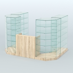 Торговый стеклянный павильон Абсолют №2а (закрытый) (4.13 кв.м), Дуб сонома