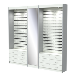 Комплект витрин под очки №11+1+11 (открытый доступ), Белый + Серый