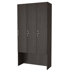Шкаф для раздевалок СТАНДАРТ-СОЛО №3-3, Дуб Венге