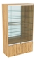 Витрина СЭСП-Z №1-1-500 (З/C - Зеркало) со стеклянными полками и шторками Дуб Золотистый