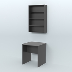 Распаковочный квадратный стол с антресолью для аптеки Р-01, Черный