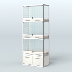 Витрина средняя для продажи средних млекопитающих в зоомагазин серии КУНЬИ-03, Белый