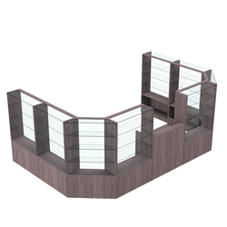 Торговый пристенный островок ГРАЦИЯ №11 (открытый) (9.62 кв.м), Ясень Анкор темный