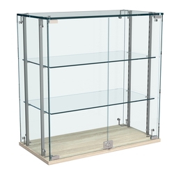 Витрина Истра настольная №20-РЕГ с регулировочными стеклянными полками, Дуб Сонома