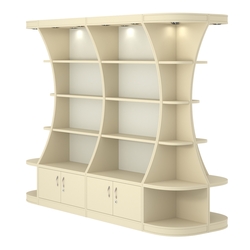 Островной высокий стеллаж ГАРАНТ №3, Крем Вайс + Белый