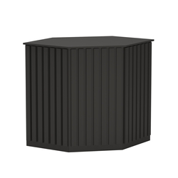 Торговый стол-прилавок шестигранный с планками серии ПРИЛИВ №22, Черный