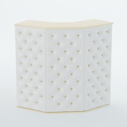 Ресепшен БАРОН №4 (карета золото), Крем вайс + Экокожа белая