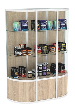 Витрина из профиля с секторами №2 (1,5 метра), Дуб сонома