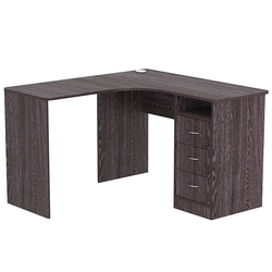 Стол угловой с ящиками СУ-01-П (правосторонний), Ясень Анкор темный - U31105